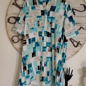 Alfani block dress with hidden buttons